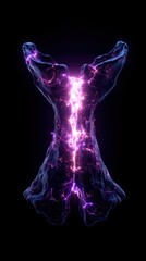 Electrifying Form: A luminous display of energy, a captivating spectacle of purple and pink electric current pulses with intense power against a dark backdrop.