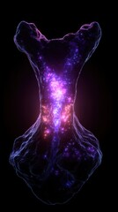 Celestial Abstract: A cosmic entity, with an ethereal form, radiating an otherworldly luminescence against the darkness, evokes a sense of infinite mystery and wonder.