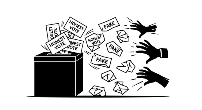 Ballot Box with Fake Voting Papers.