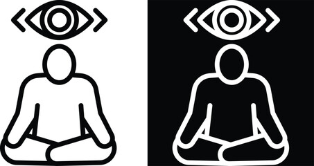 mindfulness Two-tone version in black and white background