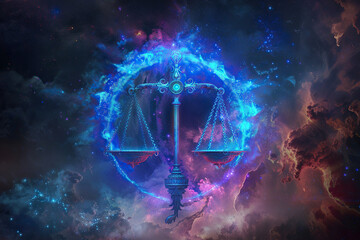 Abstract composition with concept of Libra zodiac sign symbol