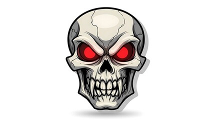 Fototapeta premium Evil red-eyed skull x Page fatal.