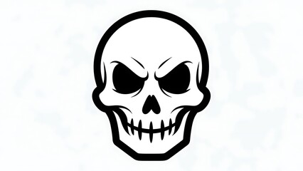 Obraz premium Black and White Skull Icon Graphic.