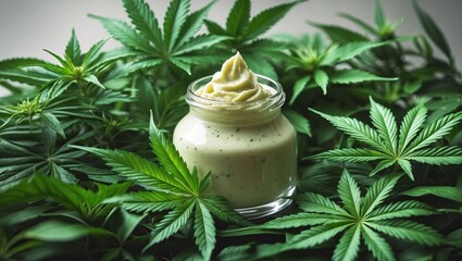 Cannabis-infused herbal cream &mdash; AI generated