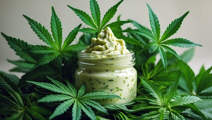 Cannabis-infused herbal cream &mdash; AI generated