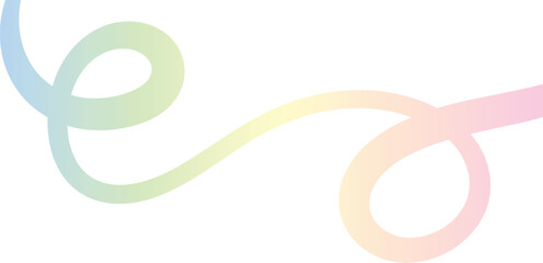 Abstract large pastel swirl squiggle doodle wave decorative isolated background element, vector banner