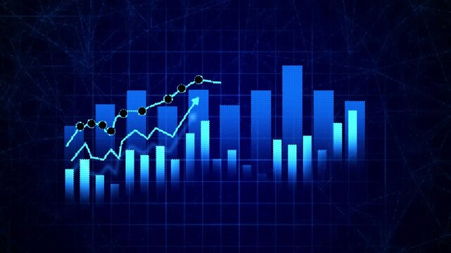 economic trends and growth. Digital Financial Trends and Market Performance Visualization concept. Market Growth and Financial Economic Performance Insights Through Data Analytics