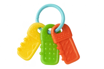 Colorful plastic teething keys for baby development