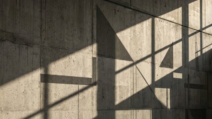 Minimalist Geometric Shadows On Raw Concrete Wall For Modern Urban Wallpaper 4K