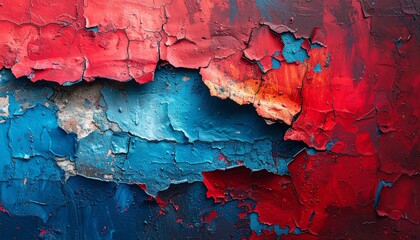 Peeling Paint Texture in Vibrant Abstract Colors