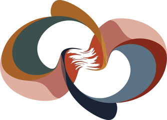 A dynamic abstract illustration featuring interconnected ribbons in a colorful, modern design