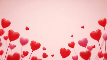 Valentine's day background with floating red hearts