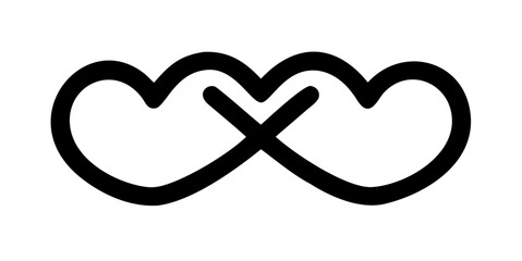 Intertwined hearts symbol
