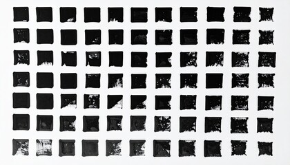 Black squares, many variations, aligned on white