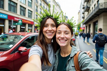 Capturing Selfies with Plants in Unconventional Locations: Atop a Mountain or Amidst Bustling City Streets