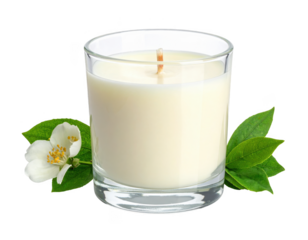 Scented candle isolated white.