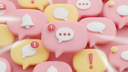 Colorful speech bubbles with emojis