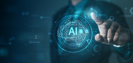 machine, learning, algorithm, data, A futuristic digital interface with AI and machine learning elements, showing algorithms, data patterns, neural networks, and advanced technology innovation.