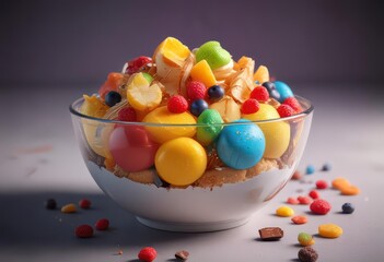 Sweet dessert in a bowl with multiple flavors and colors,  Asian cuisine,  food