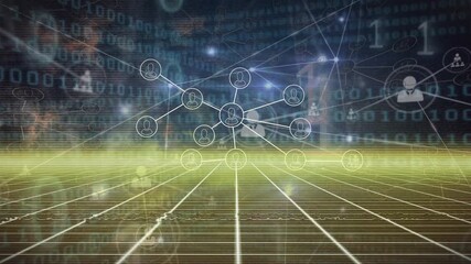 Animation of diverse data processing over dna strand - Powered by Adobe