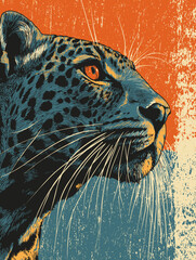 Creative Digital Painting of a Leopard in a Contemporary Gritty Style