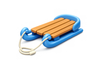 Winter recreation toboggan icon for holiday and winter sports design