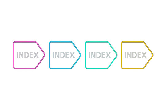 Colorful index arrow chart showing a process flow