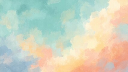 やさしい色合いの空 抽象水彩イラスト背景