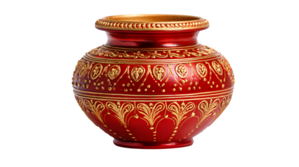 Antique brown earthenware pottery jug and traditional Thai ceramic vase isolated on white as an ancient clay object for decorative art