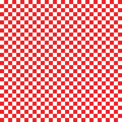 Red and white checkered seamless pattern background. Classic gingham texture vector for picnic tablecloth, kitchen fabric, or retro geometric design