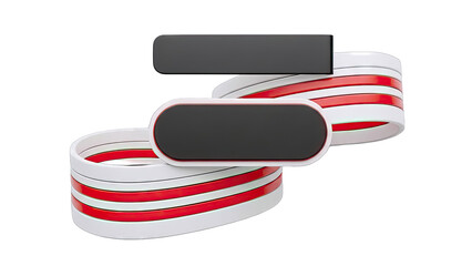Futuristic UI Elements with Red and White Bands