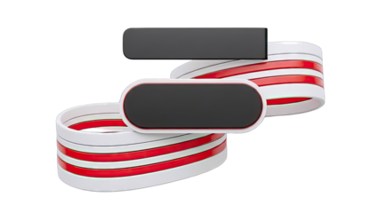 Futuristic UI Elements with Red and White Bands