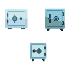 Digital flat design safety deposit box icon vector illustration