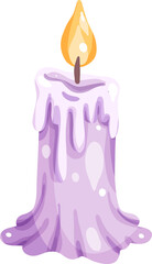 Illustration of a Lit Purple Candle