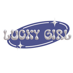 Lucky Girl Chrome letters