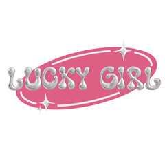 Lucky Girl Chrome sticker