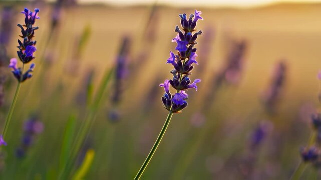 Lavender Spike Golden Hour Macro
