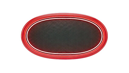 Red Oval Badge with Hexagonal Texture and Neon Light