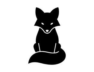 Minimal Fox Line Art Logo on Transparan Background