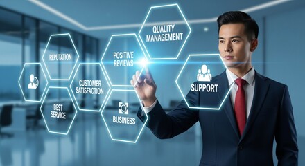 Business Reputation and Customer Satisfaction Concept Interface