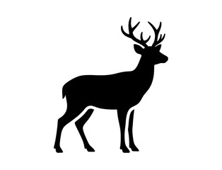 Deer Silhouette Illustration on Transparan Background
