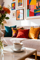 AI Image Of A Living Room With A Modern Style And Lots Of Vibrant Color