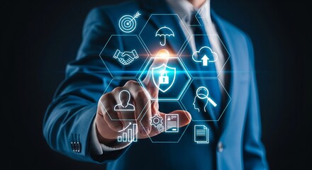 Digital Security Protection Concept with Shield Interface