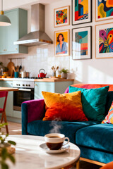 AI Image Of A Living Room With A Modern Style And Lots Of Vibrant Color