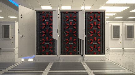 industrial battery energy storage system.3D rendering.