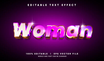 woman 3d vector text effect with modern style