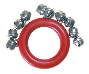 red and silver bracelet isolated