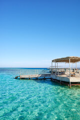Fototapeta premium Concrete pier at the beach in Hurghada, Egypt.