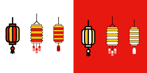 Beautifully designed Chinese lanterns in vibrant red and gold hues, perfect for adding a festive touch to any celebration or cultural event.