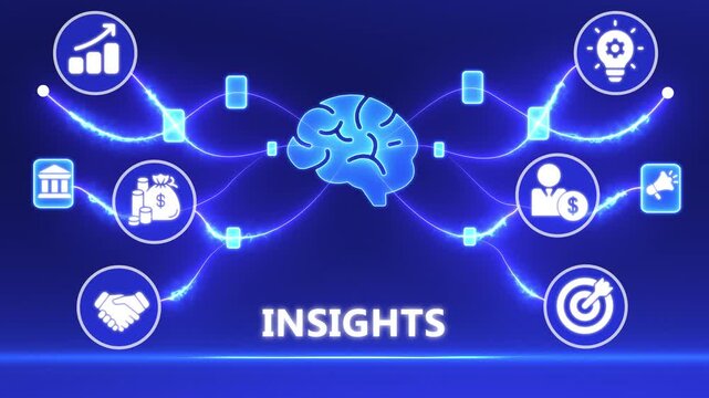 Digital Data Insights and Business Intelligence Discovery in Technology Network Animation